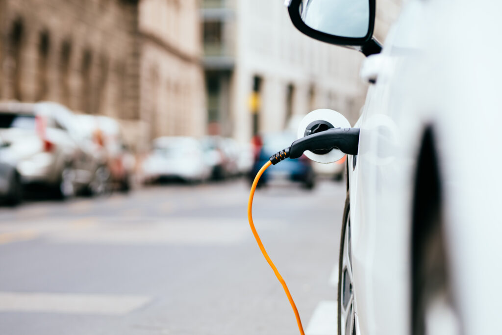 photo of electric charging of a car