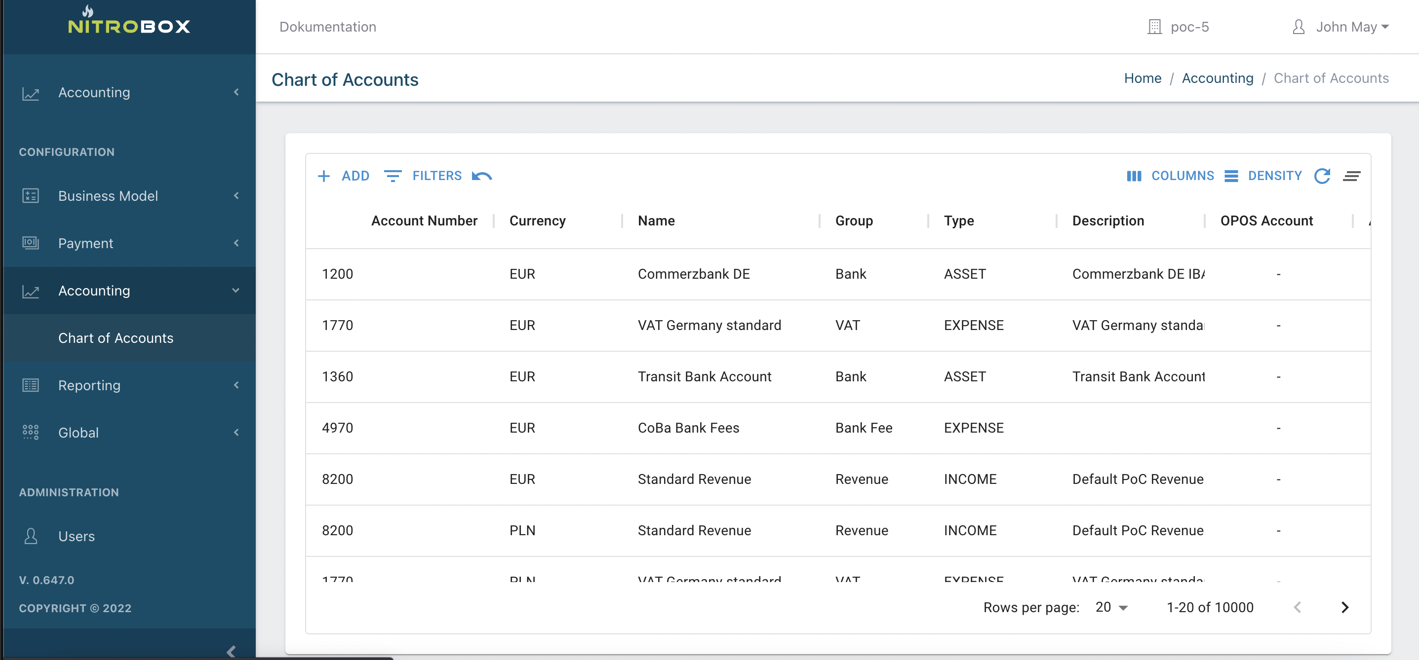 screenshot of accounting and tax automation in nitrobox O2C platform