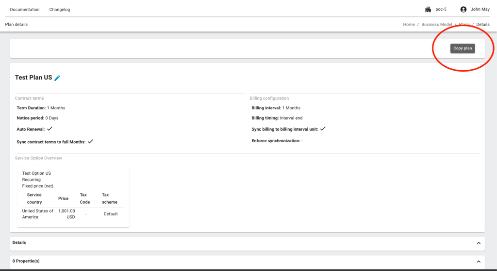 screenshot of copying plans in the nitrobox webportal