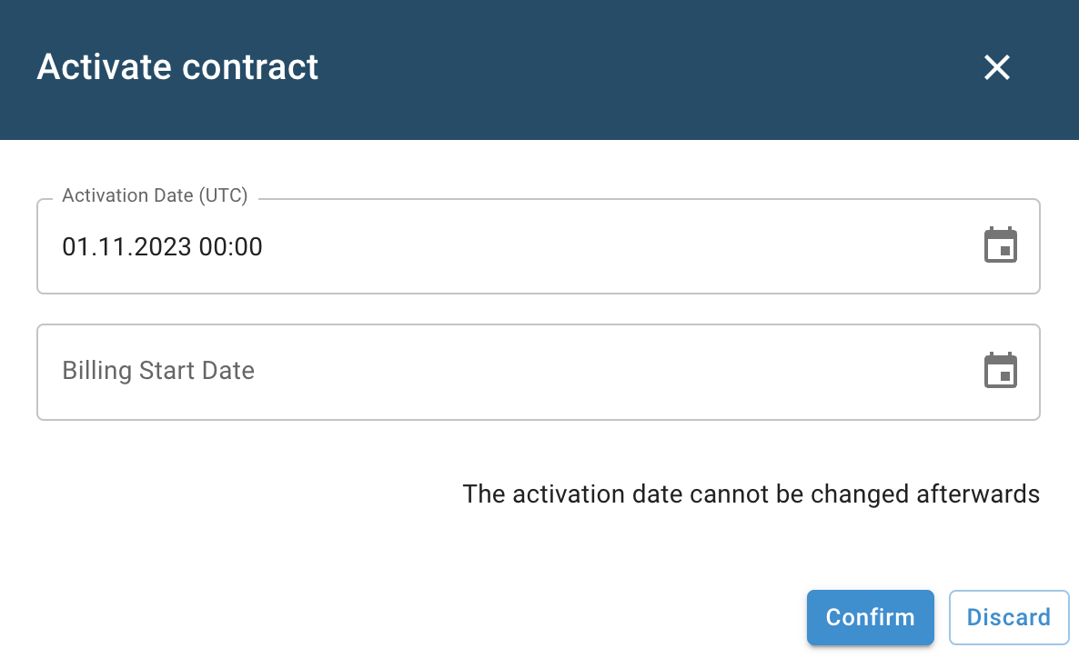 Nitrobox Contract Activation Feature Screenshot